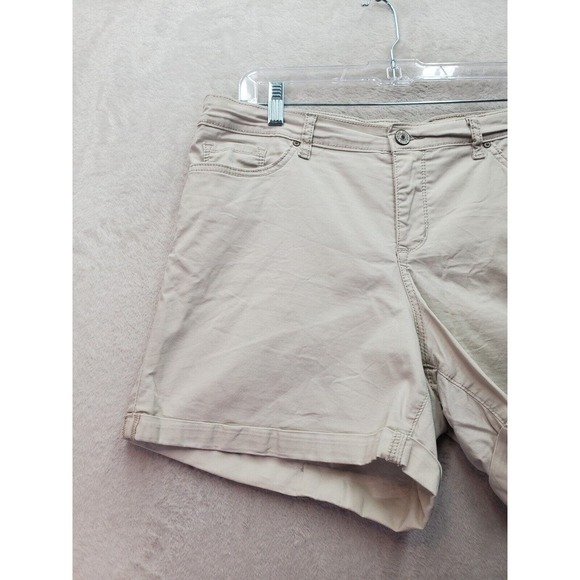 Vintage America Shorts Womens Size 12 Tan Cotton 5-Pockets Design Flat Front - Picture 3 of 7